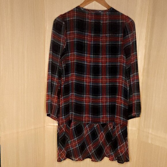 Draper James Red Green Holiday Midi Dress Large - Picture 2 of 9